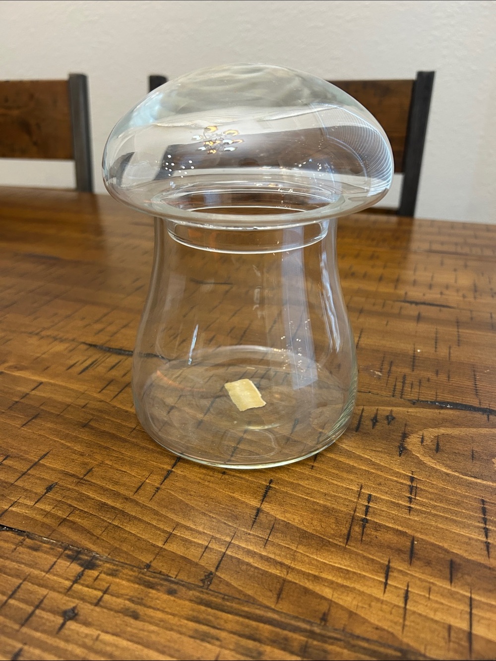 Vgt Anchor Hocking Clear Glass Mushroom Accent Jar -